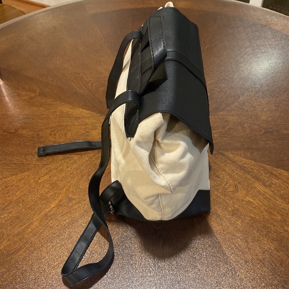 Deux Lux Demi Backpack Canvas Black Vegan Leather. - Picture 7 of 12